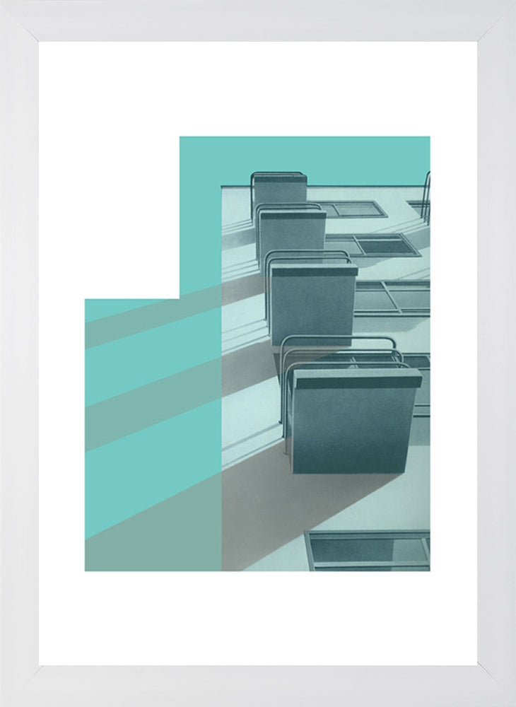 Bauhaus In Green White Frame
