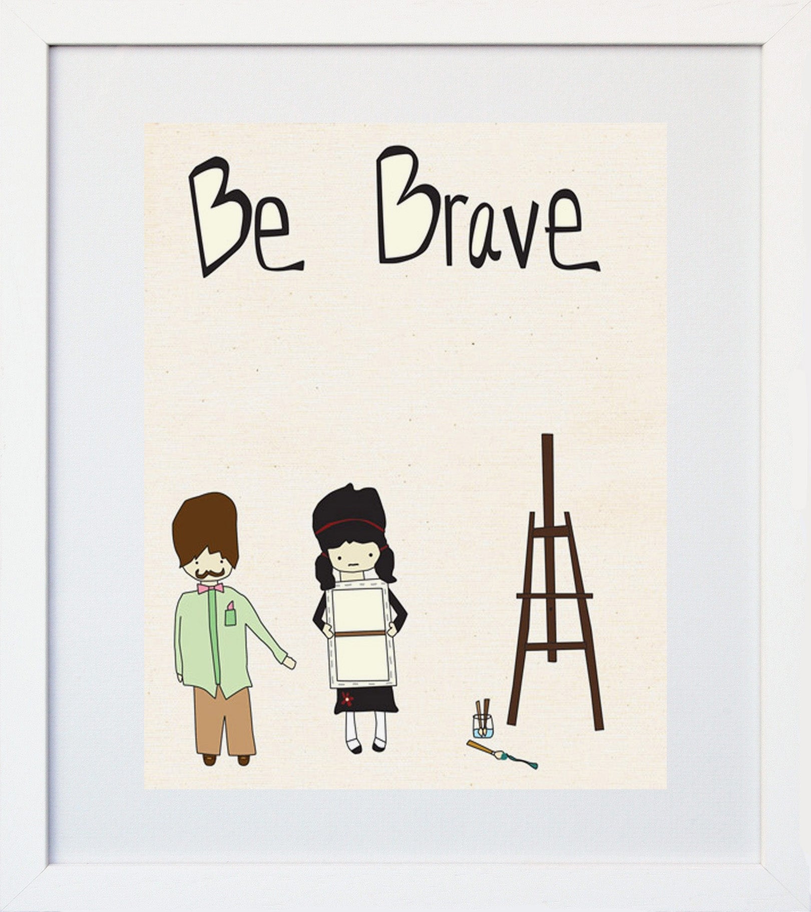 Be Brave White Box Frame