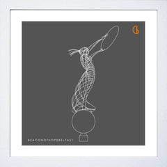Belfast Beacon of Hope-15 x 15-Small Flat White Frame