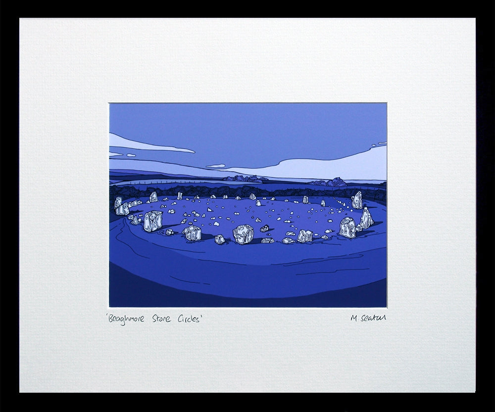 Beaghmore Stone Circle Small Flat Black Frame