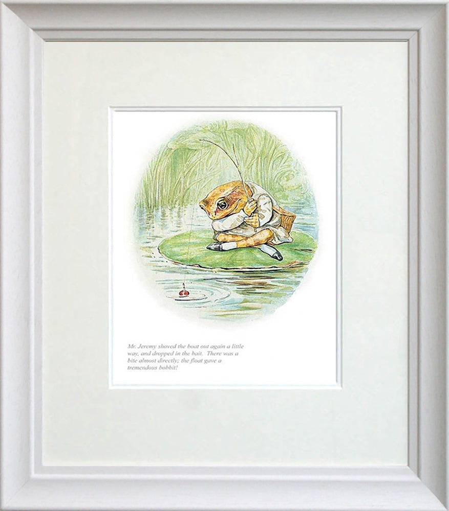 Jeremy Fisher Dropped In The Bait Framed