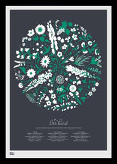 Nature - Bee Kind (Sheer Slate) Black frame