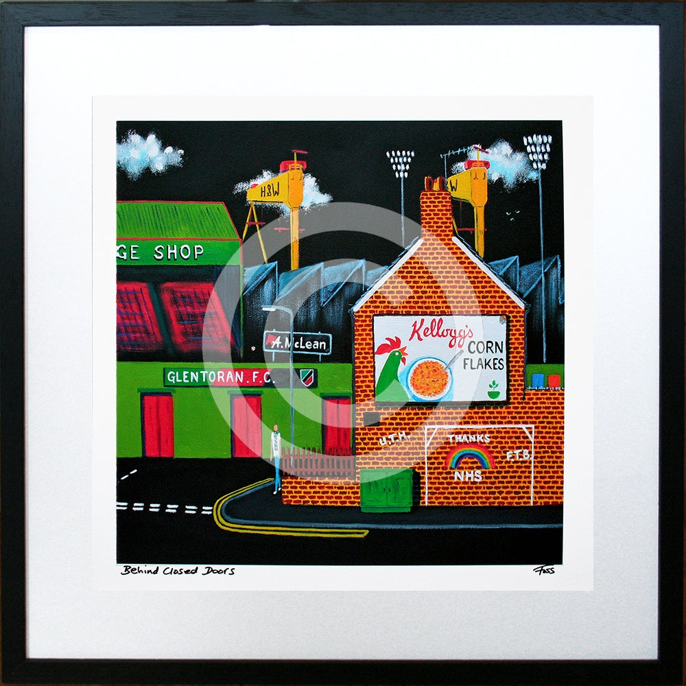 Print - Behind Closed Doors 40 x 40 Black Box Frame