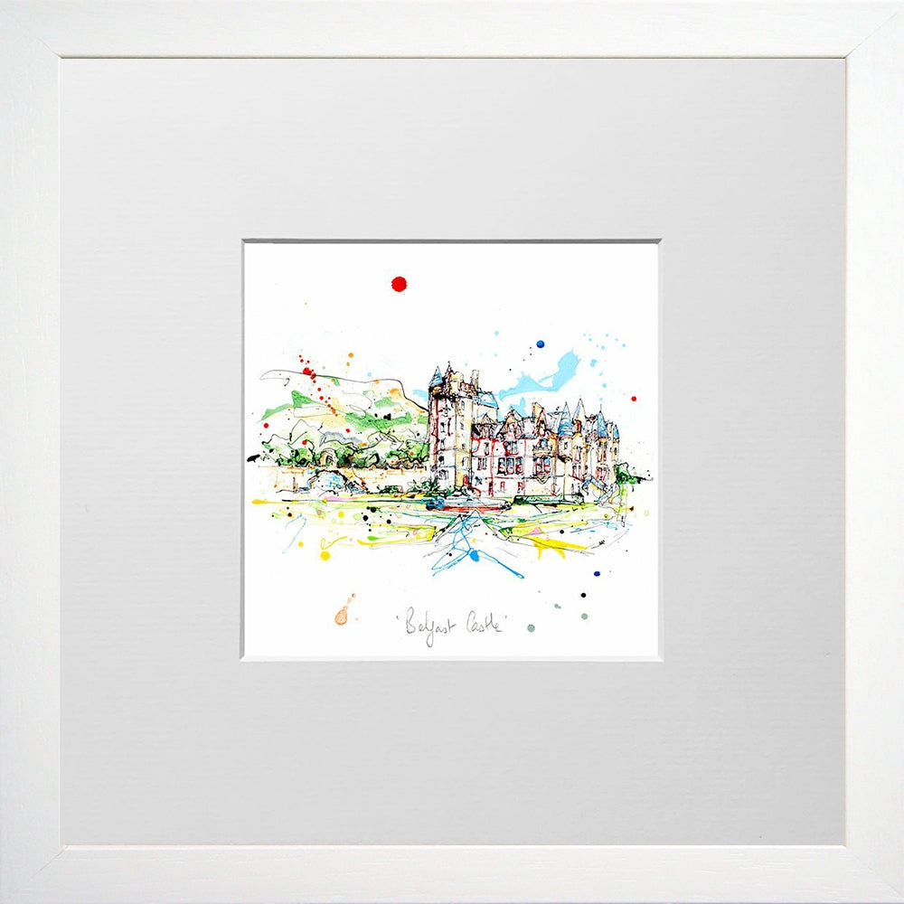 Print Open Edition Landscapes - Belfast Castle-12 x 12-Small Flat White Frame