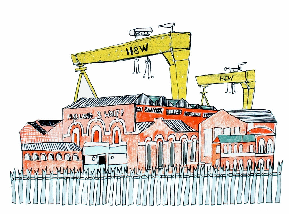 Belfast Cranes Unframed