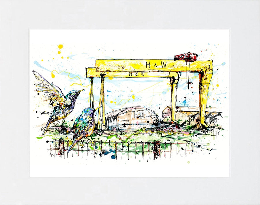 Print Ltd Edition Landscapes - Belfast Cranes Unframed