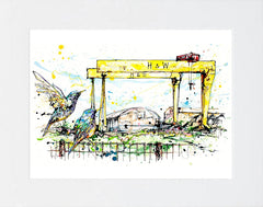 Print Ltd Edition Landscapes - Belfast Cranes Unframed