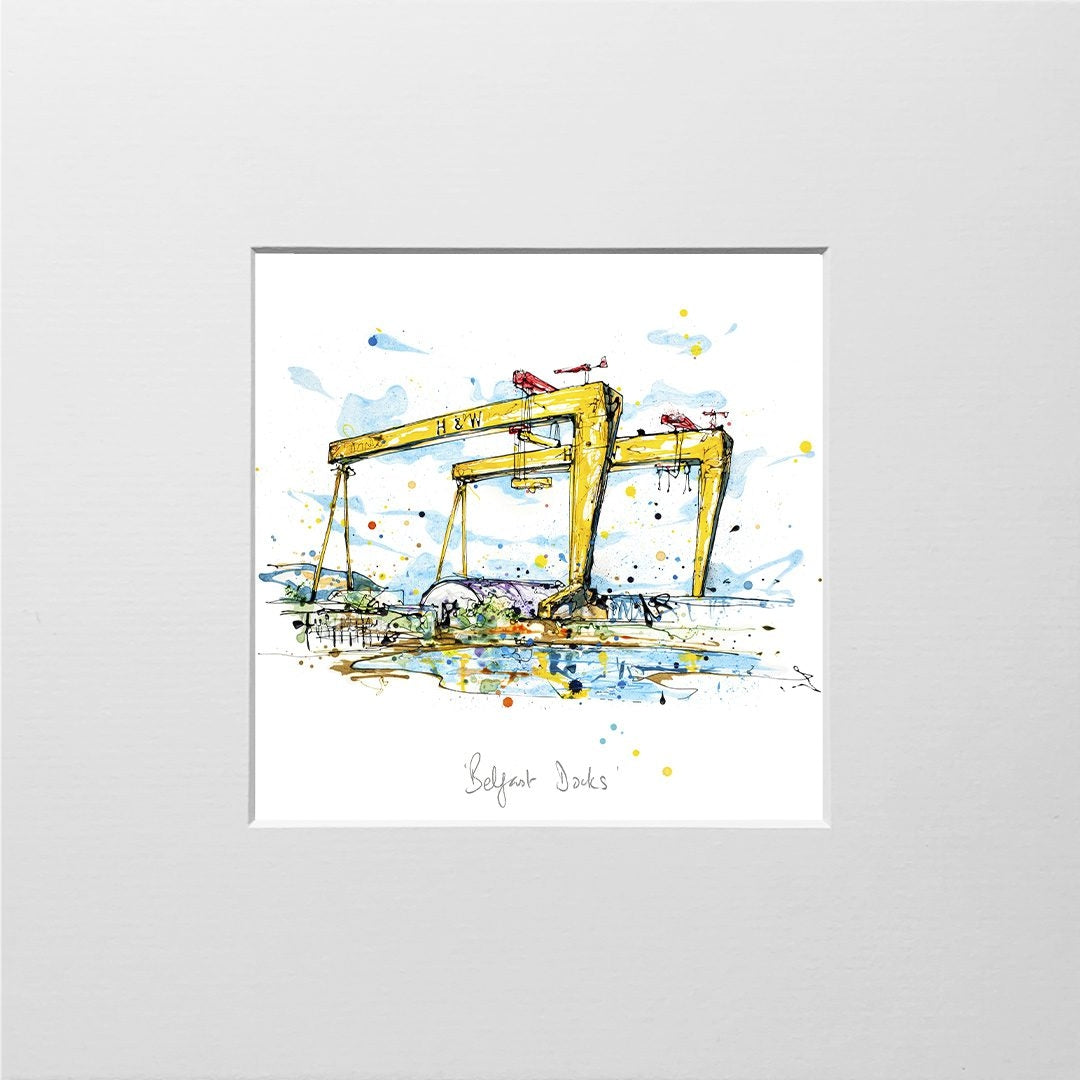 Print Open Edition Landscapes - Belfast Docks-12 x 12-Unframed