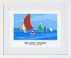 Belfast - Lough Yachts-40 x 30-White Box Frame (With Mount)