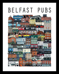 Belfast Pubs 50 x 70 Black frame