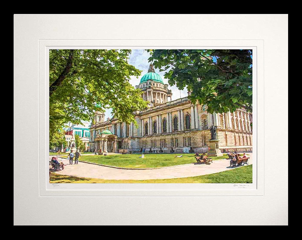 Belfast - City Hall Flat Black Frame