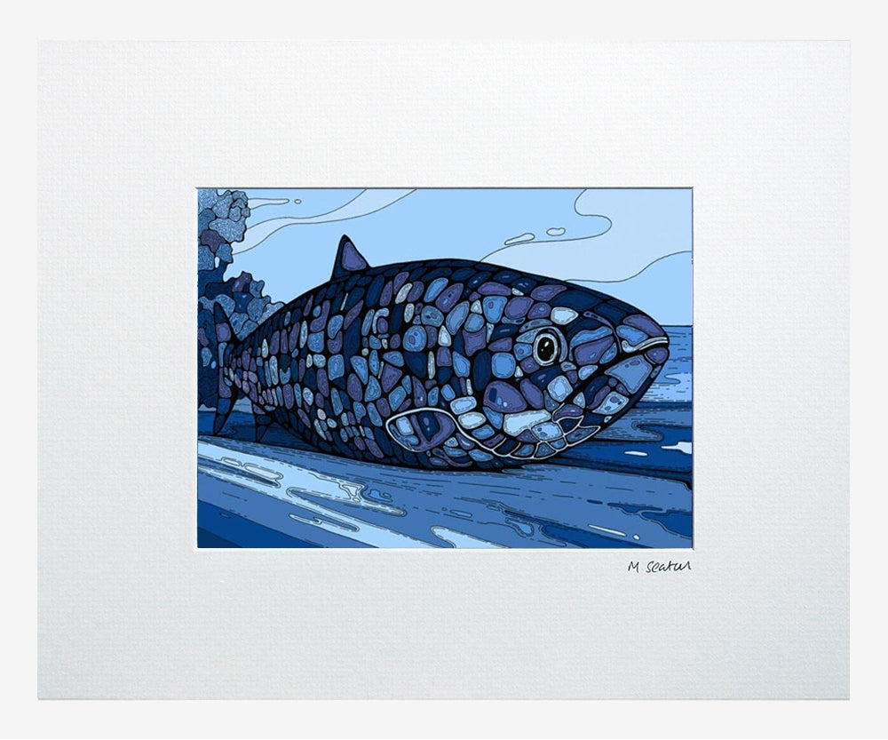 Series 1 - Belfast Fish Sculpture-16 x 11.5-Small Flat White Frame