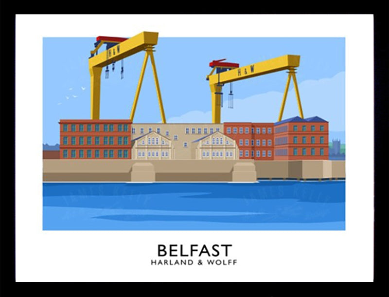 Belfast - Harland and Wolff-40 x 30-Black Box Frame (No Mount)