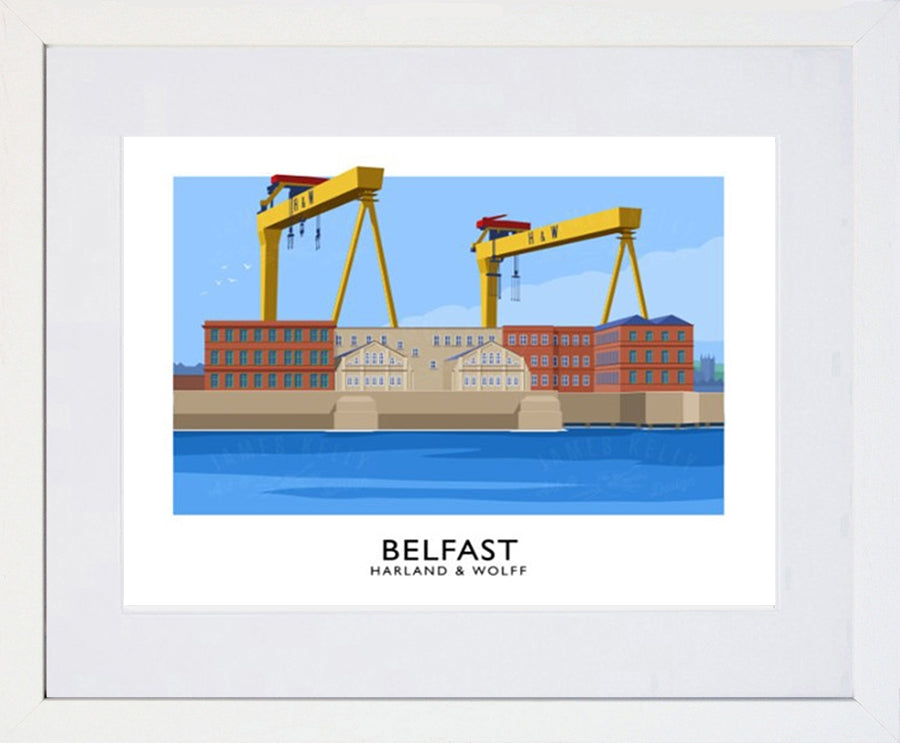 Belfast - Harland and Wolff-40 x 30-White Box Frame (With Mount)