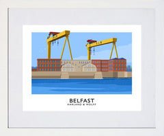 Belfast - Harland and Wolff-40 x 30-White Box Frame (With Mount)
