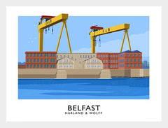 Belfast - Harland and Wolff-70 x 50-White Box Frame (No Mount)