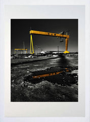 Belfast - Shipyard Cranes Frame White 40x50