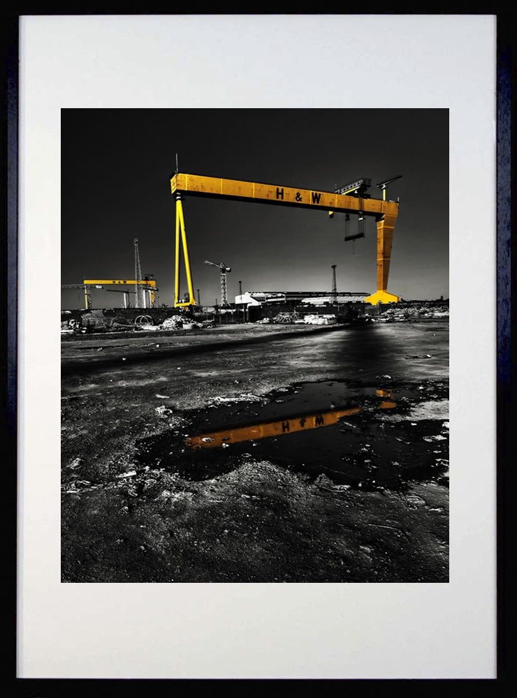 Belfast - Shipyard Cranes Frame Black 40x50