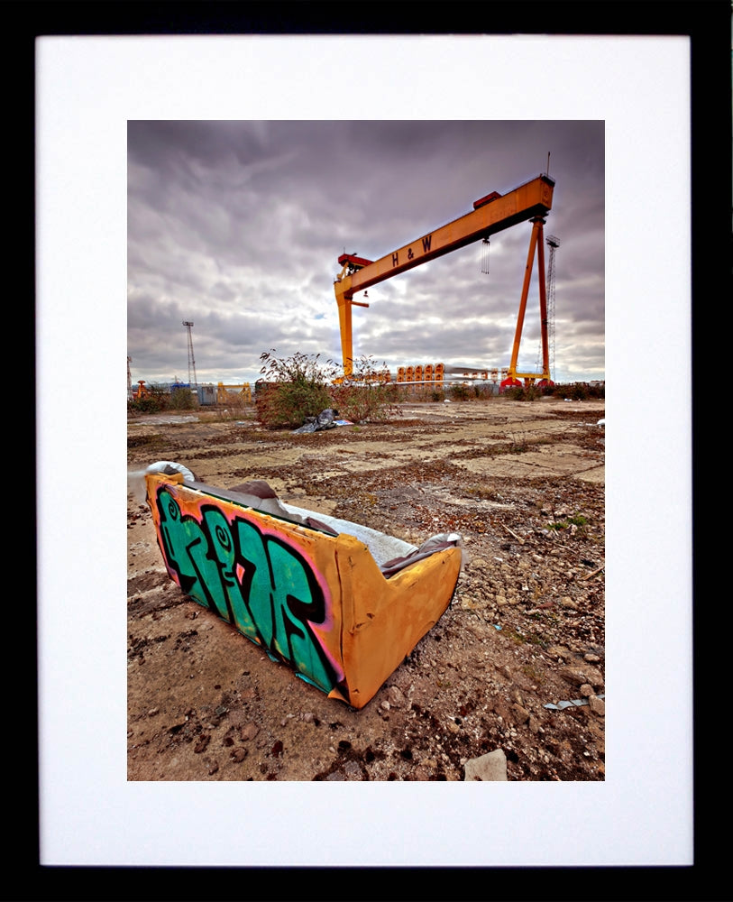 Belfast Shipyard Graffiti Black Frame