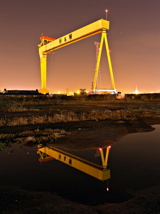 Belfast Shipyard Lights Unframed 30x40