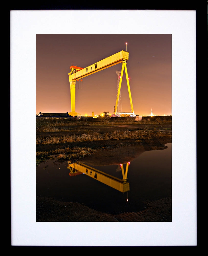 Belfast Shipyard Lights Framed 30x40