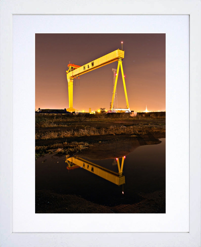 Belfast - Shipyard Lights Frame White 30 x 40