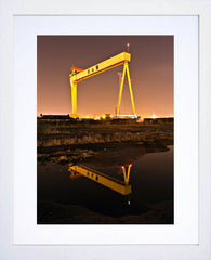 Belfast - Shipyard Lights Frame White 30 x 40