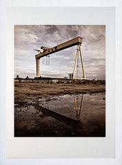 Belfast - Shipyard Reflection Frame White 40 x 50