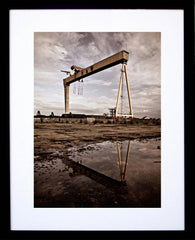 Belfast Shipyard Reflection Black Frame 30x40