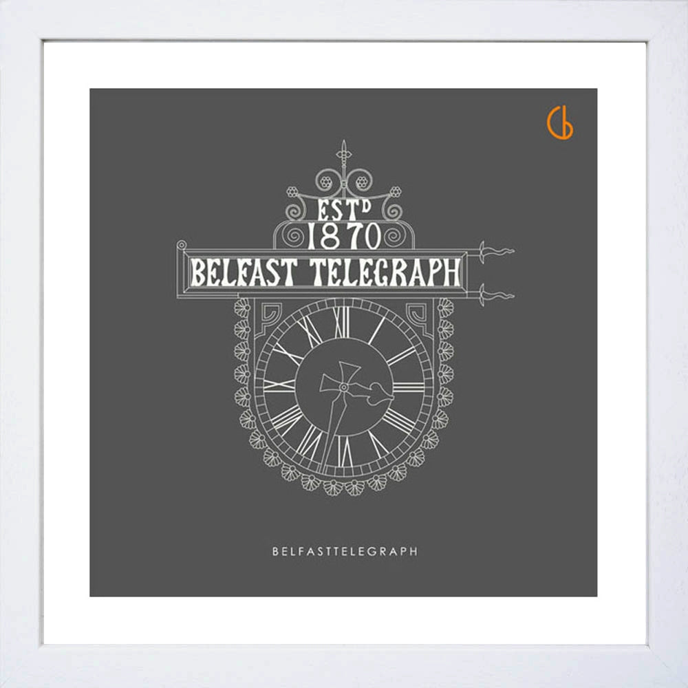 Belfast Telegraph-15 x 15-Small Flat White Frame