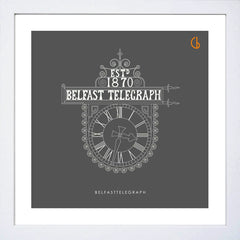 Belfast Telegraph-15 x 15-Small Flat White Frame