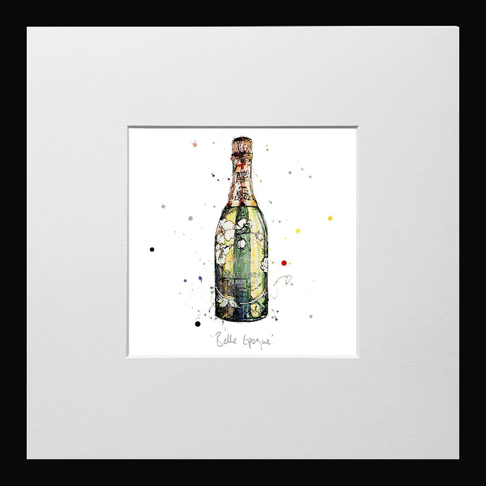Print Open Edition Drinks - Belle Epoque II-12 x 12-Small Flat Black Frame