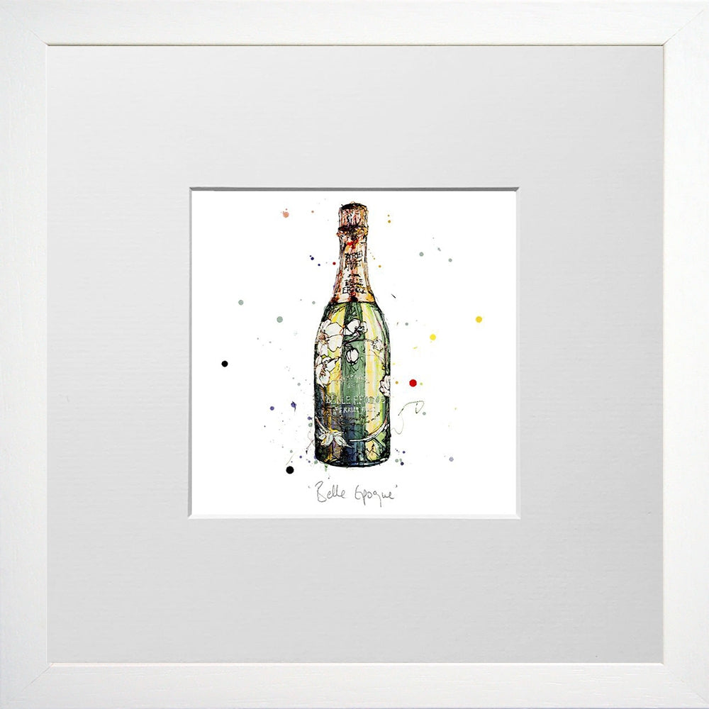 Print Open Edition Drinks - Belle Epoque II-12 x 12-Small Flat White Frame