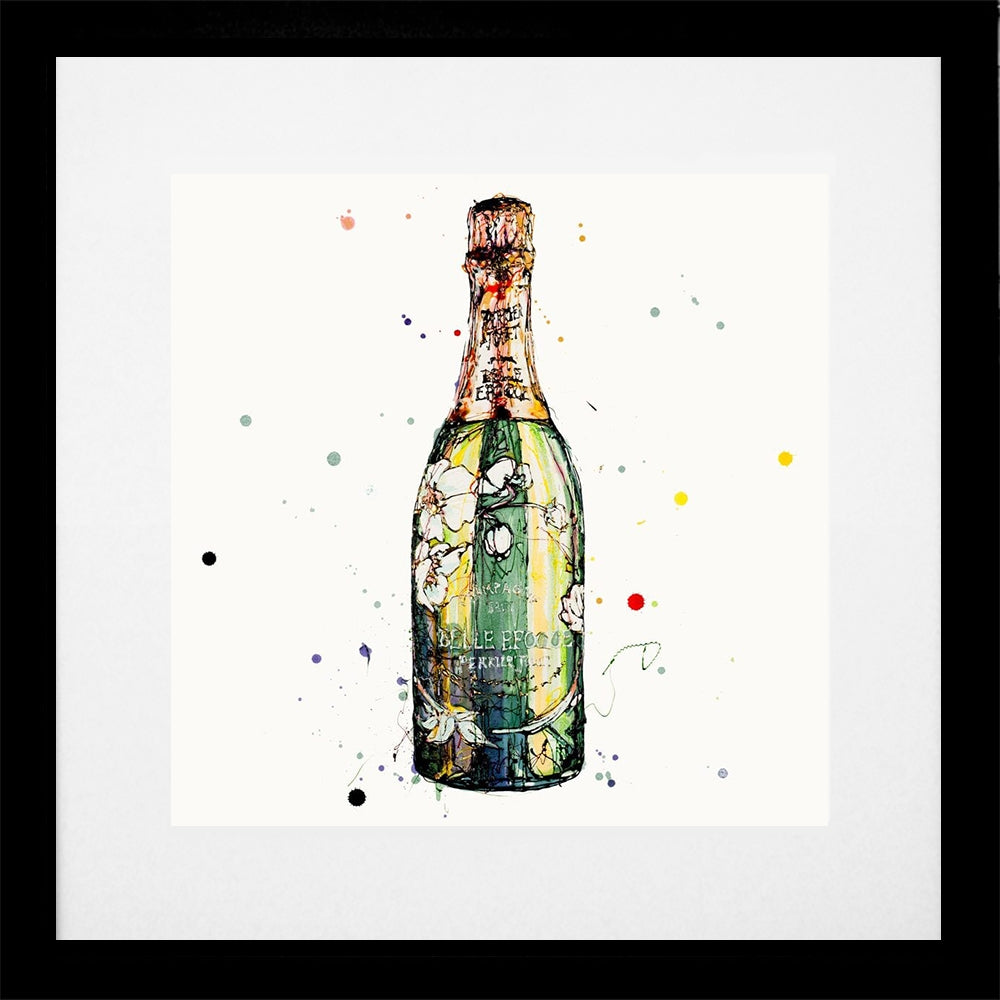 Print Open Edition Drinks - Belle Epoque II-30 x 30-Black Box Frame (With Mount)