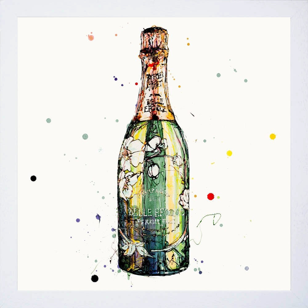 Print Open Edition Drinks - Belle Epoque II-30 x 30-White Box Frame (No Mount)