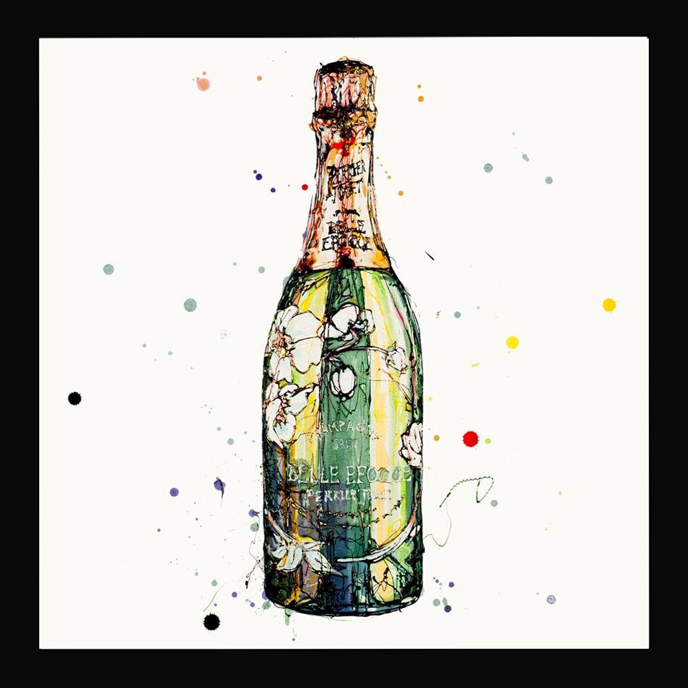 Print Open Edition Drinks - Belle Epoque II-30 x 30-Black Box Frame (No Mount)