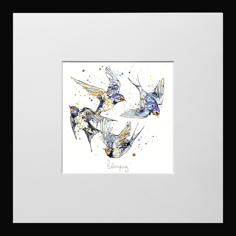 Print Open Edition Animals - Belonging-12 x 12-Small Flat Black Frame