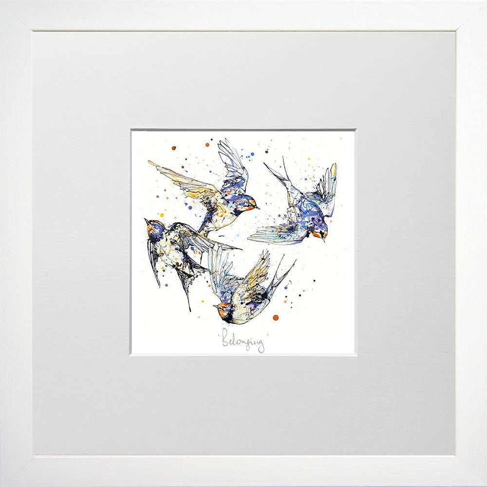 Print Open Edition Animals - Belonging-12 x 12-Small Flat White Frame