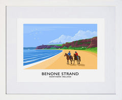 Co Derry - Benone Strand Frame White 40x30 With Mount