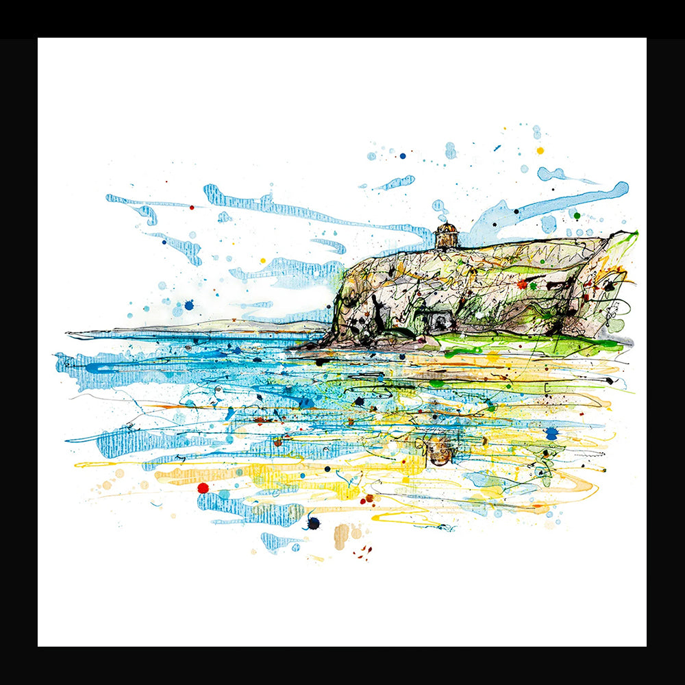 Print Open Edition Landscape - Benone Strand-30 x 30-Black Box Frame (No Mount)