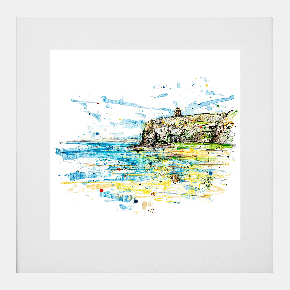 Print Open Edition Landscape - Benone Strand-30 x 30-White Box Frame (With Mount)