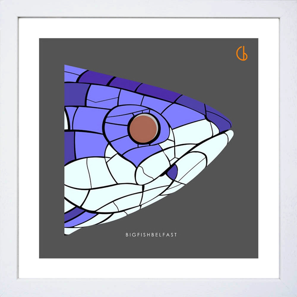 Belfast Big Fish-15 x 15-Small Flat White Frame