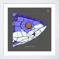 Belfast Big Fish-15 x 15-Small Flat White Frame