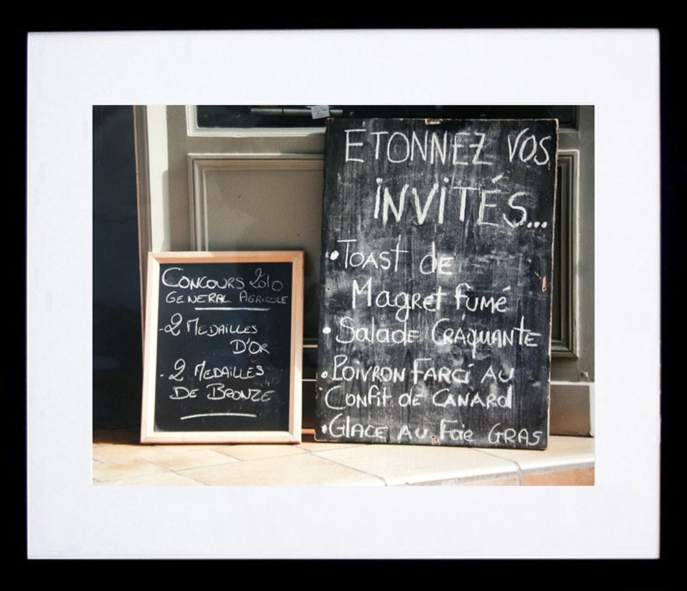 Paris In Black - Menu Board II Framed