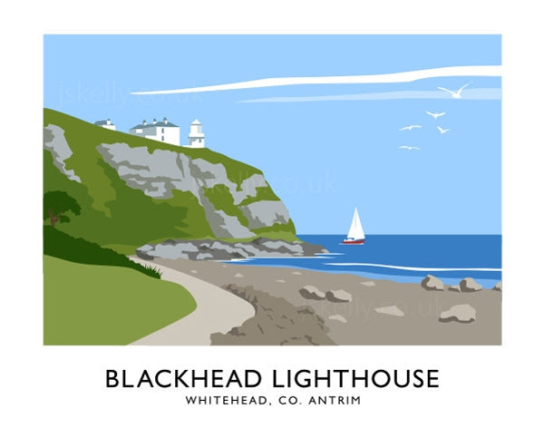 Co Antrim - Blackhead Lighthouse Unframed 40x30