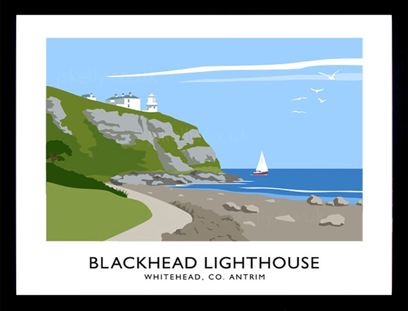 Co Antrim - Blackhead Lighthouse Framed 40x30 nomount