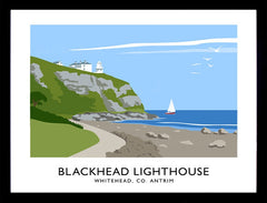 Co Antrim - Blackhead Lighthouse Frame Black 70x50
