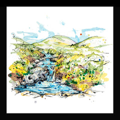 Print Open Edition Landscape - Bloody Bridge, Newcastle-30 x 30-Black Box Frame (No Mount)