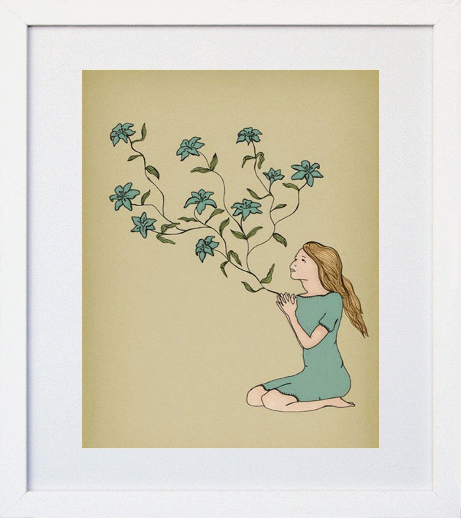 Blossom In Blue White Frame