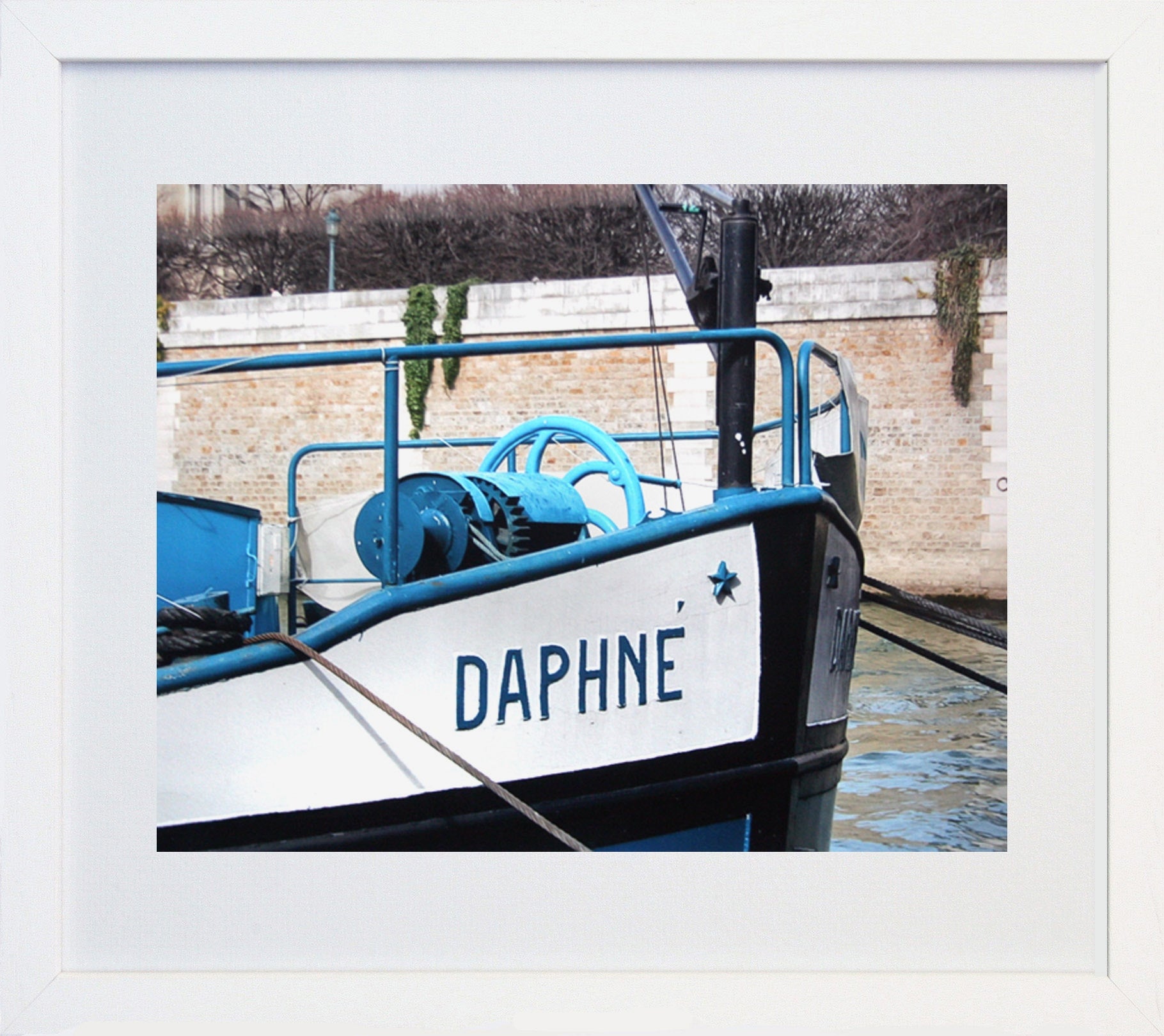 Paris In Blue - Boat Frame White